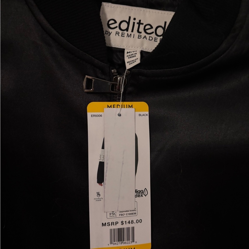 Edited by Remi Bader Black Bomber Jacket - Medium NWT - Picture 2 of 2